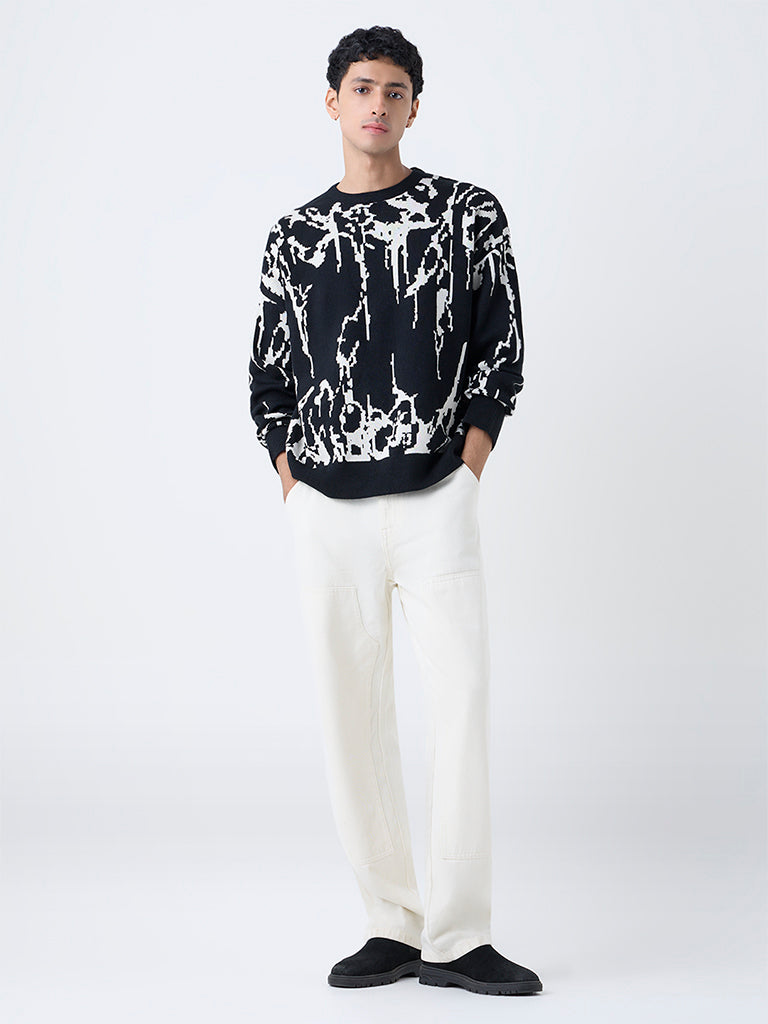Fast Wear Off-White Relaxed-Fit Mid-Rise Jeans