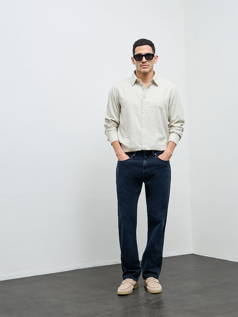 Fast Wear Blue Relaxed-Fit Mid-Rise Jeans