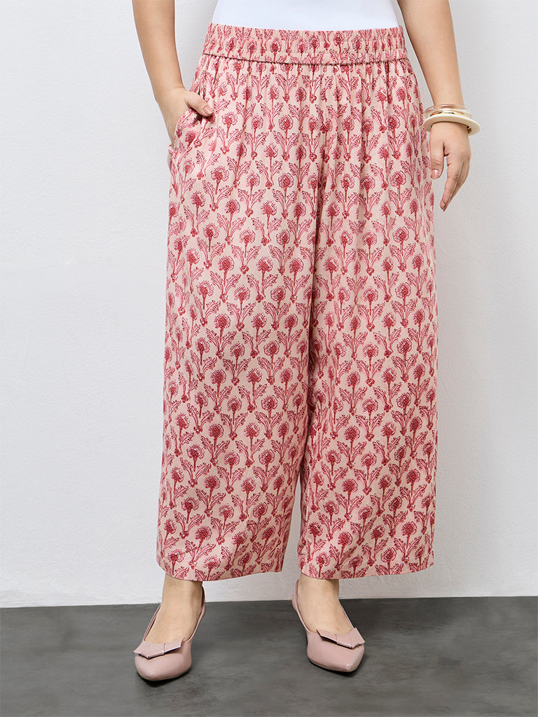 Fast Wear Pink Floral Printed Pants