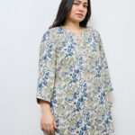 Fast Wear Light Taupe Botanical Printed Tunic