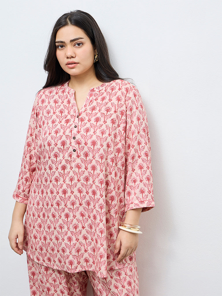 Fast Wear Pink Floral Printed Tunic