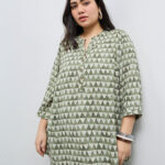 Fast Wear Mint Geometric Printed Tunic