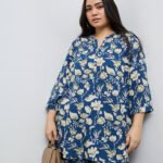 Fast Wear Navy Floral Pattern Tunic