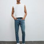 Fast Wear Blue Washed Slim-Fit Mid-Rise Jeans