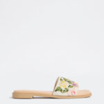 Fast Wear Multicolour Floral Embroidered Slides