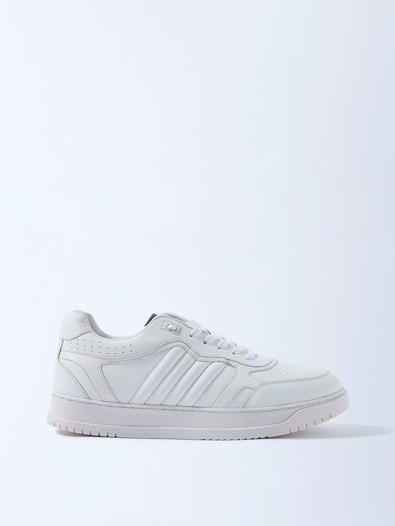 Fast Wear White Perforated Lace-Up Sneakers
