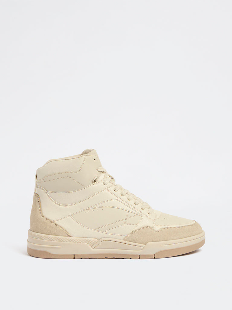 Fast Wear Light Beige High-Top Sneakers