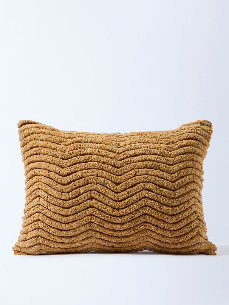 Fast Wear Brown Chevron Tufted Cushion Cover