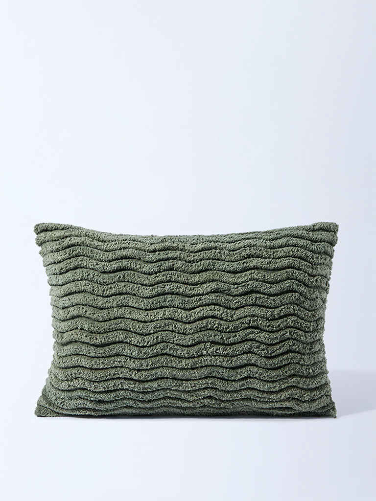 Fast Wear Sage Chevron Tufted Cushion Cover