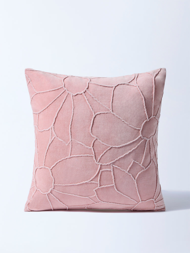 Fast Wear Pink Floral Detailed Cushion Cover