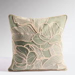 Fast Wear Sage Floral Embroidered Cushion Cover