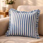 Fast Wear Dark Blue Stripe Pattern Cushion Cover