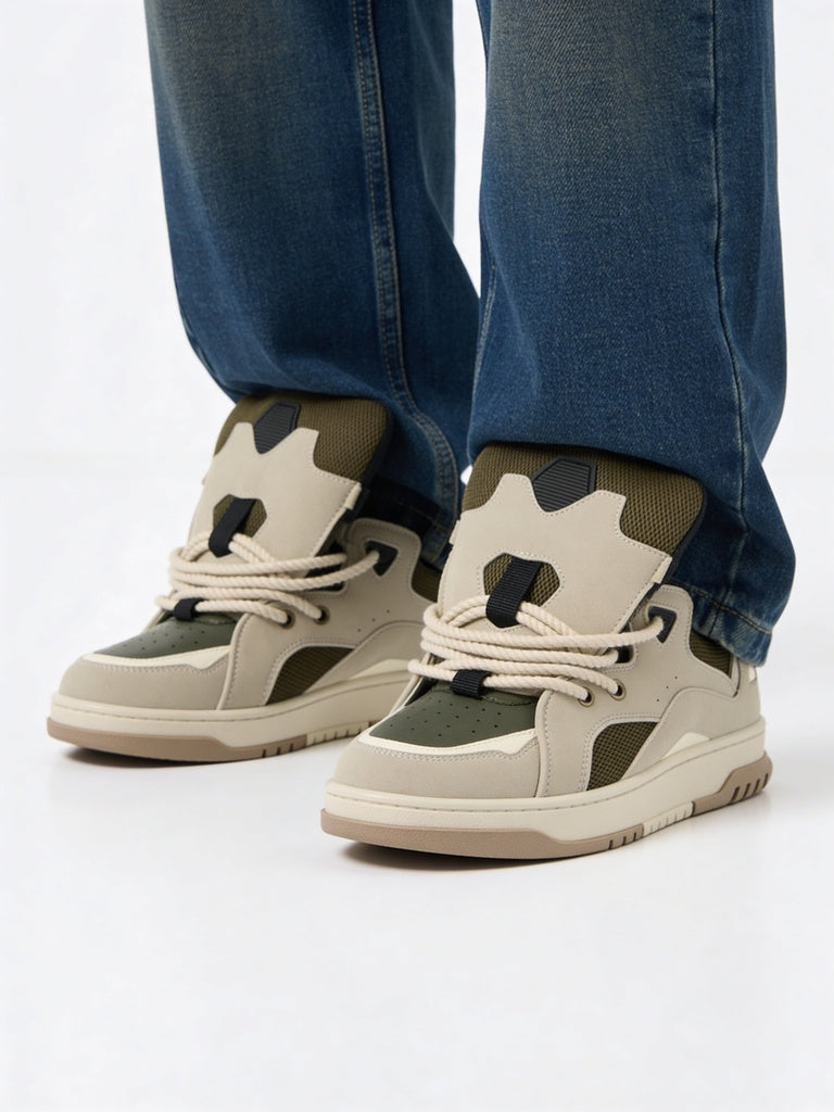 Fast Wear Grey Colour-Blocked Chunky Sneakers