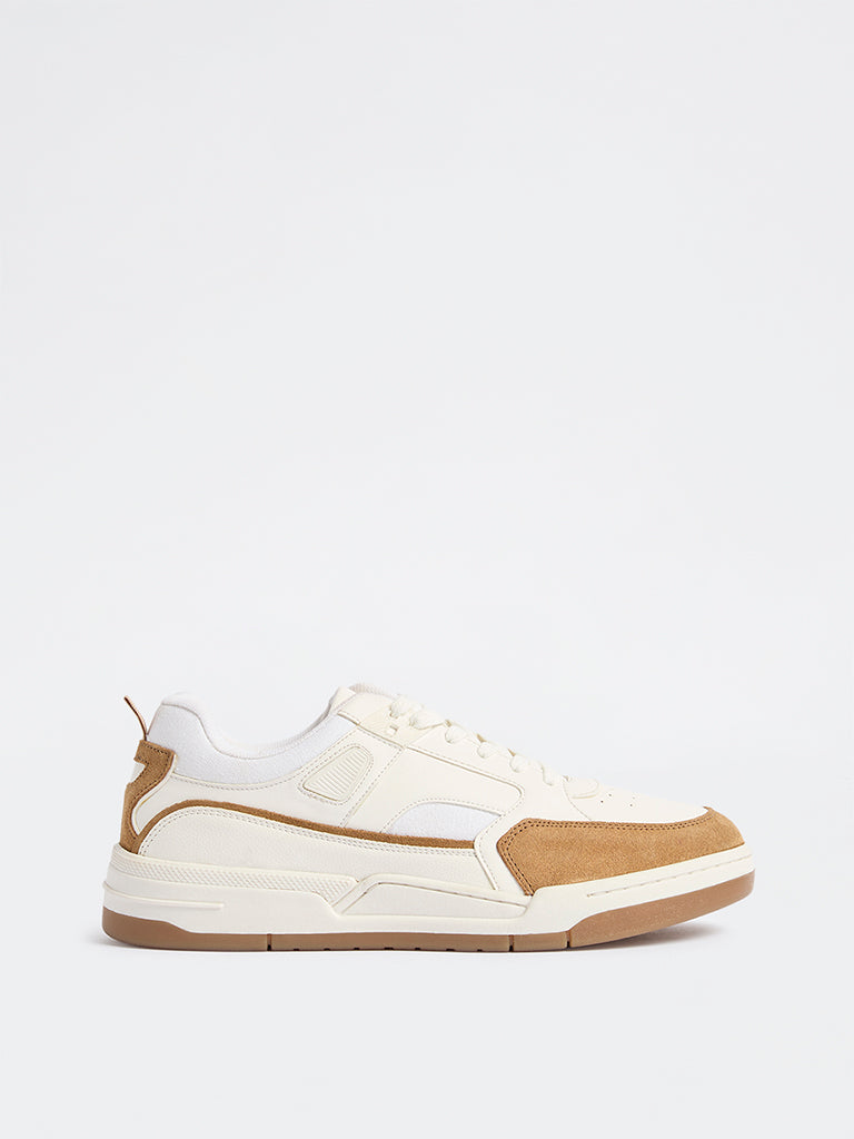 Fast Wear White Perforated Suede Sneakers