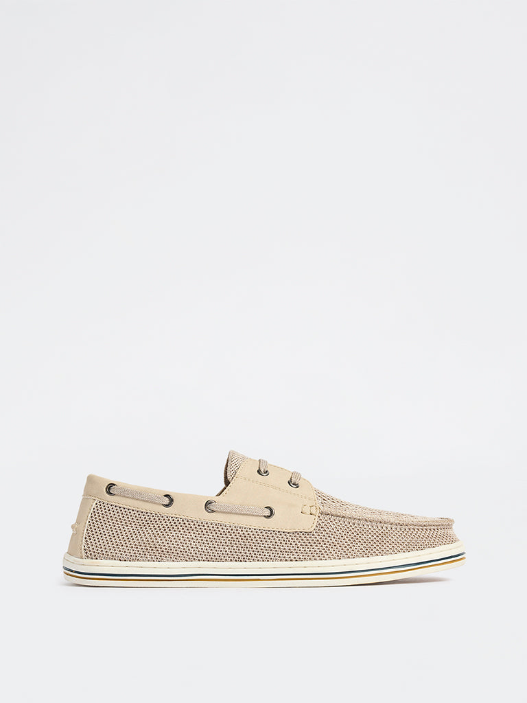 Fast Wear Beige Mesh-DFast Weariled Lace-Up Sneakers
