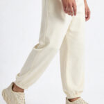 Fast Wear Beige Knit-Textured Lace-Up Sneakers