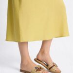 Fast Wear Gold Parrot Embroidered Slides