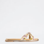 Fast Wear Lilac Floral Embroidered Slides