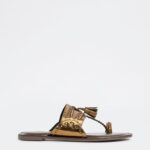 Fast Wear Dark Brown Tassel Detailed Kolhapuri Sandals