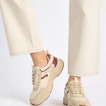 Fast Wear Beige Suede-Detailed Lace-Up Sneakers