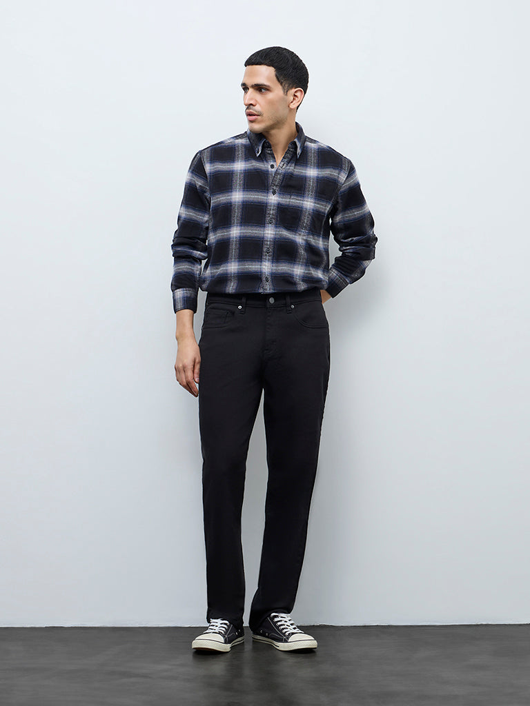 Fast Wear Black Slim-Fit Mid-Rise Jeans