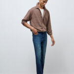 Fast Wear Dark Blue Faded Slim-Fit Mid-Rise Jeans