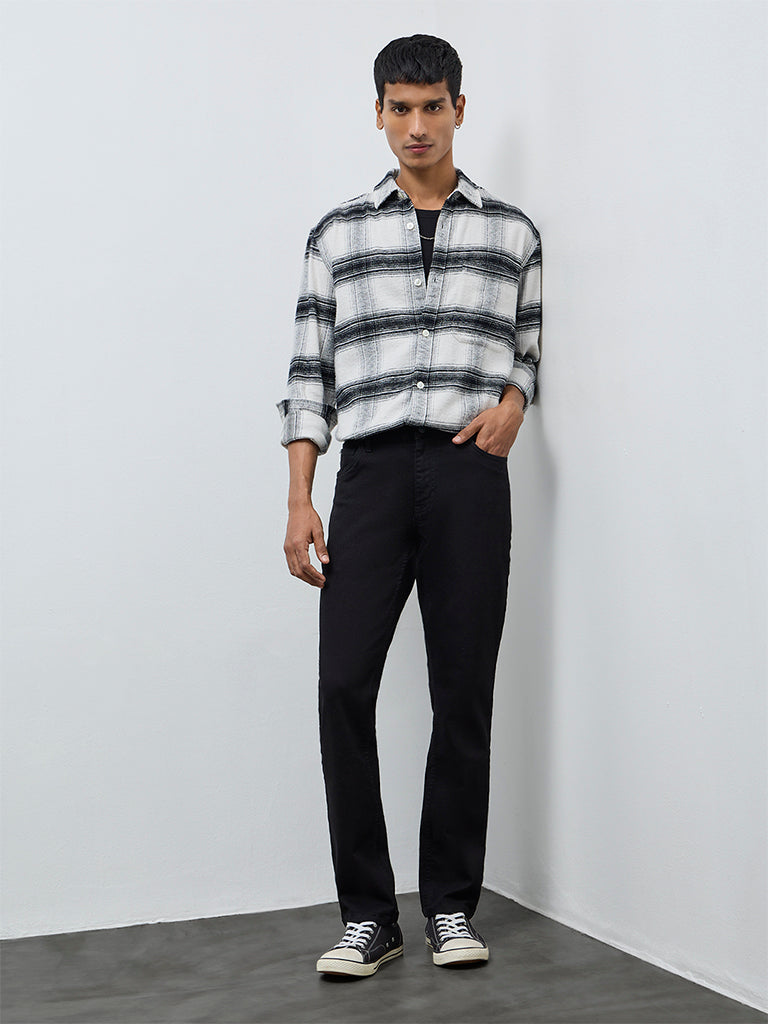 Fast Wear Black Hendrix Slim-Fit Mid-Rise Denim Jeans