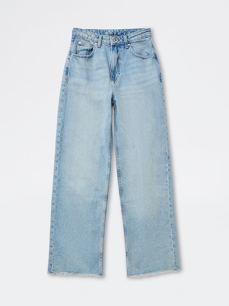 Fast Wear Light Blue High-Rise Jeans