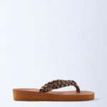 Fast Wear Tan Braided Comfort Flip-Flops