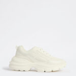 Fast Wear White Textured Lace-Up Sneakers