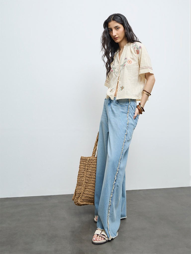 Fast Wear Light Blue High-Rise Jeans