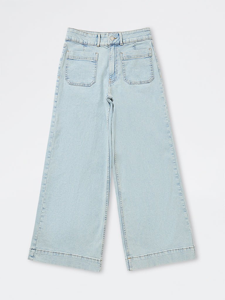 Fast Wear Light Blue High-Rise Jeans