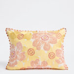 Fast Wear Orange Floral Design Cushion Cover