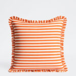 Fast Wear Orange Stripe Pattern Cushion Cover
