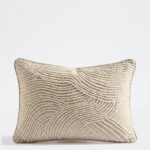 Fast Wear Beige Wavy-Textured Cushion Cover