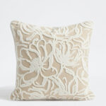 Fast Wear Beige Stripe-Textured Cushion Cover