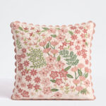 Fast Wear Pink Floral Embroidered Cushion Cover