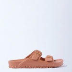 Fast Wear Orange Dual-Strap Slip-On Sandals