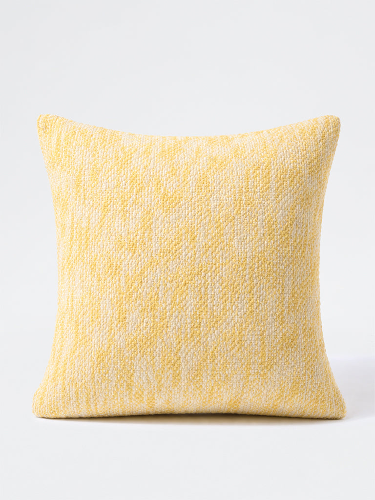 Fast Wear Yellow Woven Textured Cusion Cover