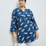 Fast Wear Navy Printed Tunic