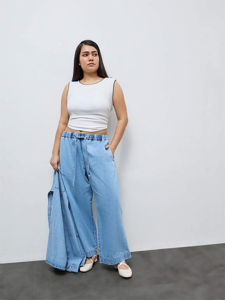 Fast Wear Blue High-Rise Jeans