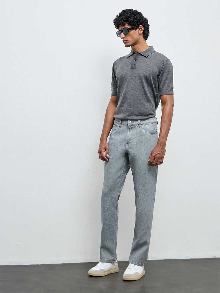 Fast Wear Light Blue Relaxed-Fit Mid-Rise Jeans