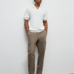 Fast Wear Dark Taupe Relaxed-Fit Mid-Rise Cotton Cargo Pants