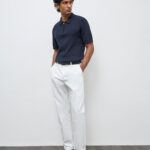 Fast Wear White Relaxed-Fit Mid-Rise Cotton Trousers
