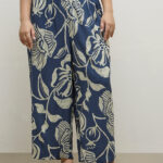 Fast Wear Blue Botanical Printed Palazzos