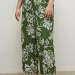 Fast Wear Green Floral Pattern Palazzos