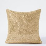Fast Wear Gold Sequin Embellished Cushion Cover