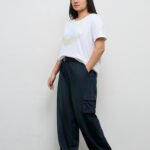 Fast Wear Dark Green Cargo-Style High-Rise Jeans