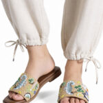 Fast Wear Multi-Colored Embroidery Flat Sandals