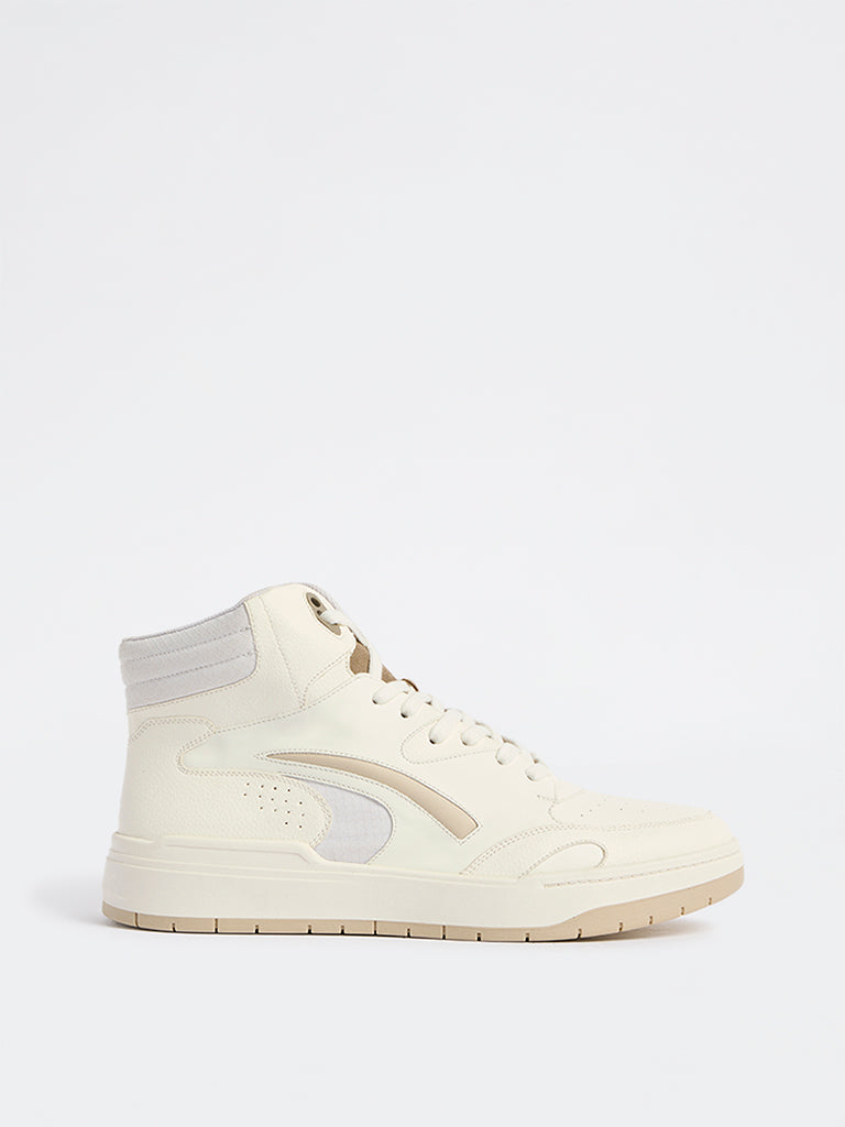 Fast Wear Off-White Perforated Hi-Top Sneakers